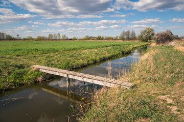 Fototapeta premium Pod Morgami Lake at sunny day in Powsin, Warsaw, Poland
