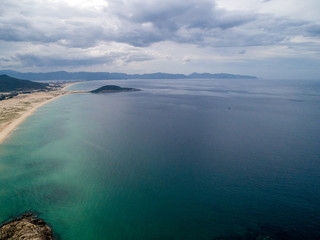 Aerial of Hon Ngang Beach, Dam Mon Peninsula, Van Phong Bay, Van Ninh, Khanh Hoa