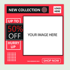 social media post template with modern style and  layout use for sale banner and social media ads in all colors and designs