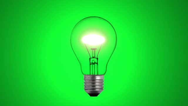 green screen light bulb, can be used to overlay videos, logos and background text