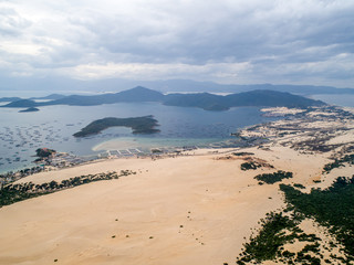 Aerial of Na Beach at Dam Mon Peninsula, Van Phong Bay, Van Ninh, Khanh Hoa