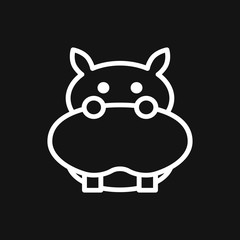 Hippopotamus icon vector, flat icons of african animals