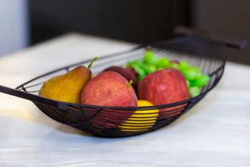 Close up view of the fruit basket