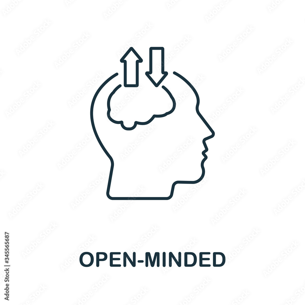 Poster open-minded icon from personality collection. simple line open-minded icon for templates, web design
