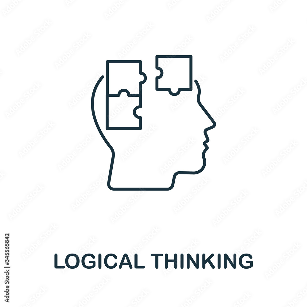 Poster logical thinking icon from personality collection. simple line logical thinking icon for templates, 