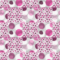 Creatve pattern with pink large and small deformed polka dots © NewMast