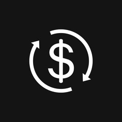 Investments icon. Graph growth graphics vector icon isolated on background