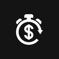 Investments icon. Graph growth graphics vector icon isolated on background