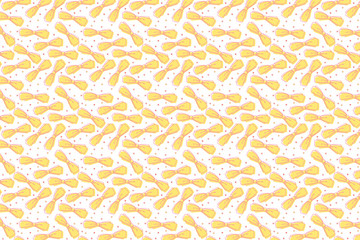 Bright bows pattern. Festive yellow background