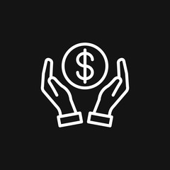 Investments icon. Graph growth graphics vector icon isolated on background