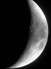 Close-up view of crescent moon