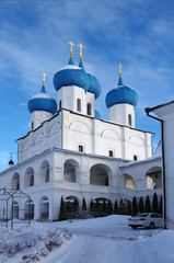 SERPUKHOV, RUSSIA - February, 2019: Vysotsky Monastery is a walled Russian Orthodox monastery