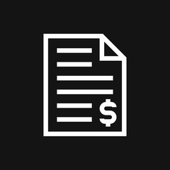 Invoice vector icon. Finance and Banking symbol