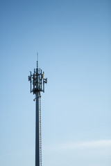 Telecommunication Mast with clear sky in the background