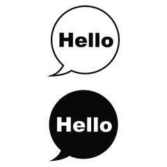 Hello vector icon set. Hi speech bubble illustration sign collection. 
