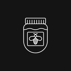 Jar vector icon with cap isolated on background. Honey symbol