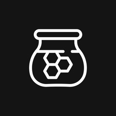 Jar vector icon with cap isolated on background. Honey symbol