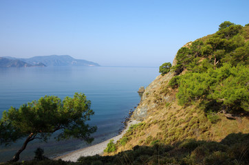 Fototapeta na wymiar View of the Aegean Sea in Fethiye, Turkey