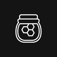 Jar vector icon with cap isolated on background. Honey symbol
