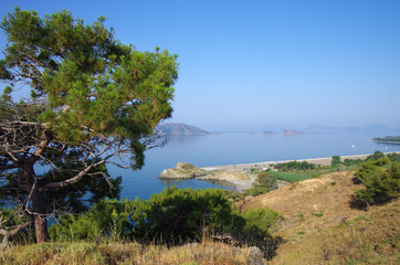 View of the Aegean Sea in Fethiye, Turkey