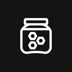 Jar vector icon with cap isolated on background. Honey symbol