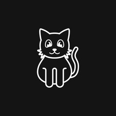 Kitty Vector Icon. Cat symbol isolated on background
