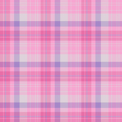 Seamless pattern in spring pink, violet and light grey colors for plaid, fabric, textile, clothes, tablecloth and other things. Vector image.