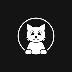 Kitty Vector Icon. Cat symbol isolated on background