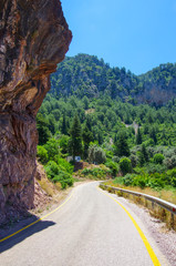 Mountain road  in Fethiye district of Mugla Province, Faralia, Turkey