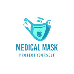Mask a medical logo design. Awesome modern mask logo. A mask medical logotype.