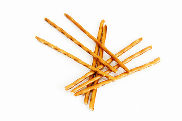 edible snack crispy sticks with salt sprinkles