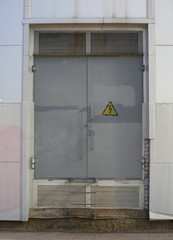 Metal door into the transformer cabin