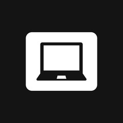 Laptop vector icon, vector illustration, flat design