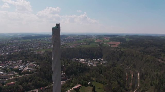 Aerial Drone Shot of Rottweil, Germany on a sunny day