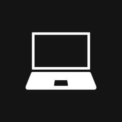 Laptop vector icon, vector illustration, flat design