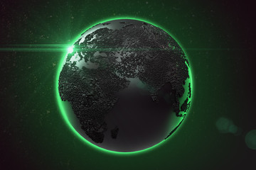 Globe with green halo
