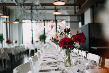 photo of dinner tables at a wedding