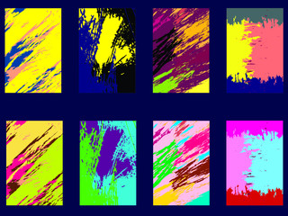 set of colorful grunge banners