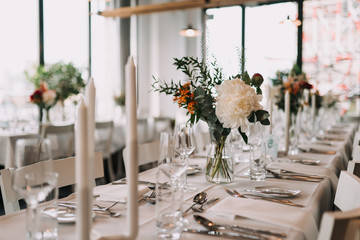 photo of a dinner table at a wedding