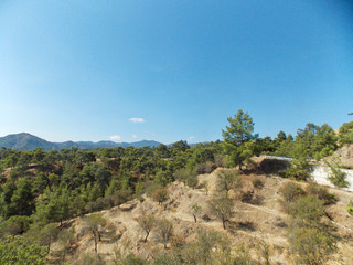 mountain landscape with blue sky