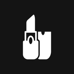 Lipstick icon cosmetics symbol. Lipstick Flat design