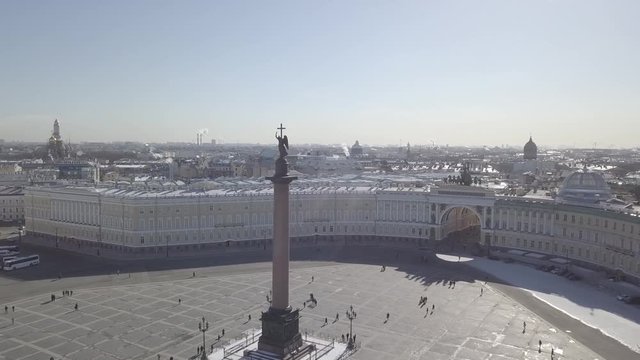 St. Petersburg, Palace Square, Alexander Column. Winter.