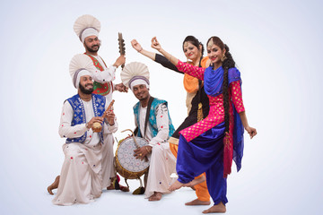 Sikh People Dancing
