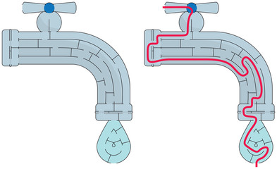 Easy faucet maze