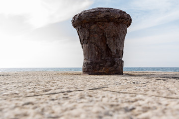 Old bollard at a quay
