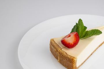 pie on a plate on a light background