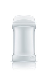 3D Realistic Stick Deodorant Antiperspirant Bottle Mockup isolated on white background. Plastic package design. Blank cosmetic and body hygiene template. Vector illustration