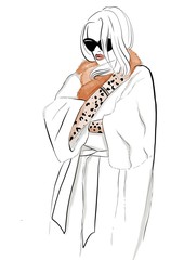 Elegant beautiful sexy woman illustration