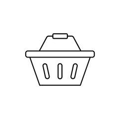 Shopping basket icon thin line for web and mobile, modern minimalistic flat design. Vector icon.