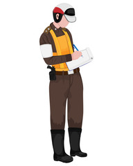 Traffic police are writing a fine order vector design